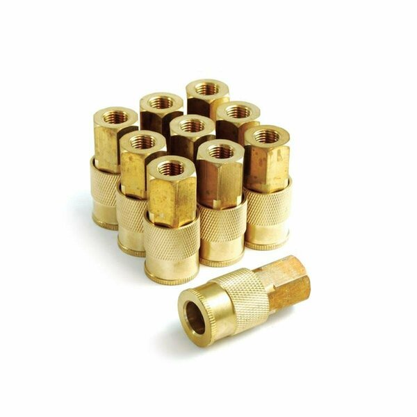 Tinkertools Industrial Coupler Brass 0.37 x 0.37 in. Male NPT, 10PK TI3143291